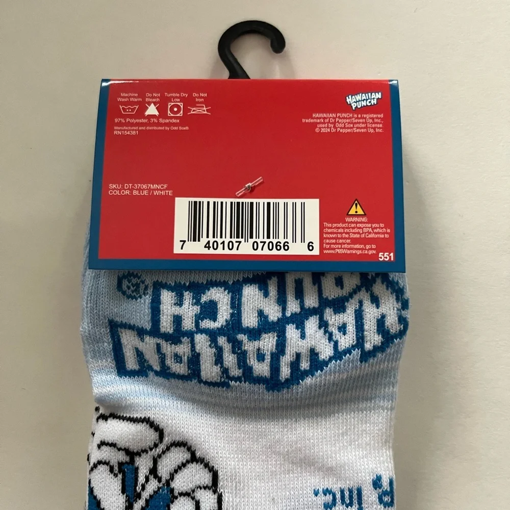 Hawaiian Punch Socks Fits Men’s Shoe Size 6-12
